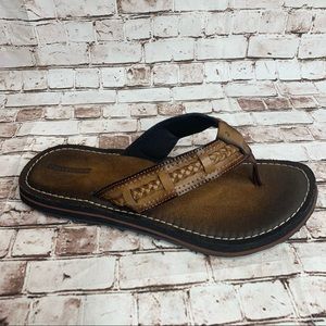 Clarks Fenner Nerice Honey Brown Sandal Flip Flops [size 8] New